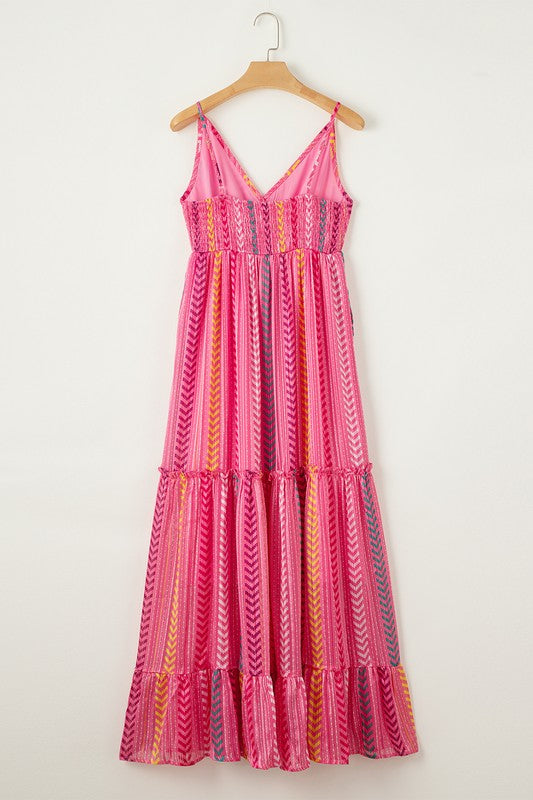 Tassel Tie V-Neck Surplice Maxi Dress