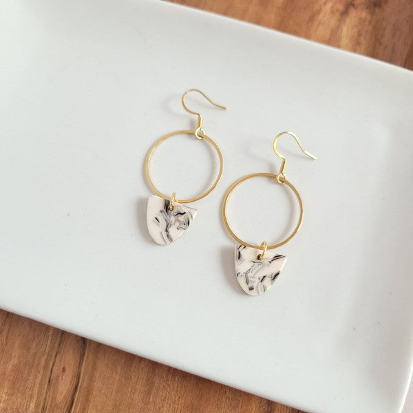 Iris Earrings - Marble