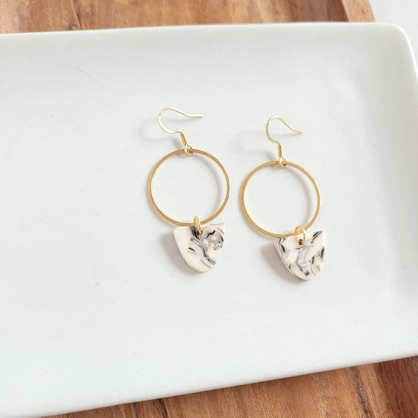 Iris Earrings - Marble