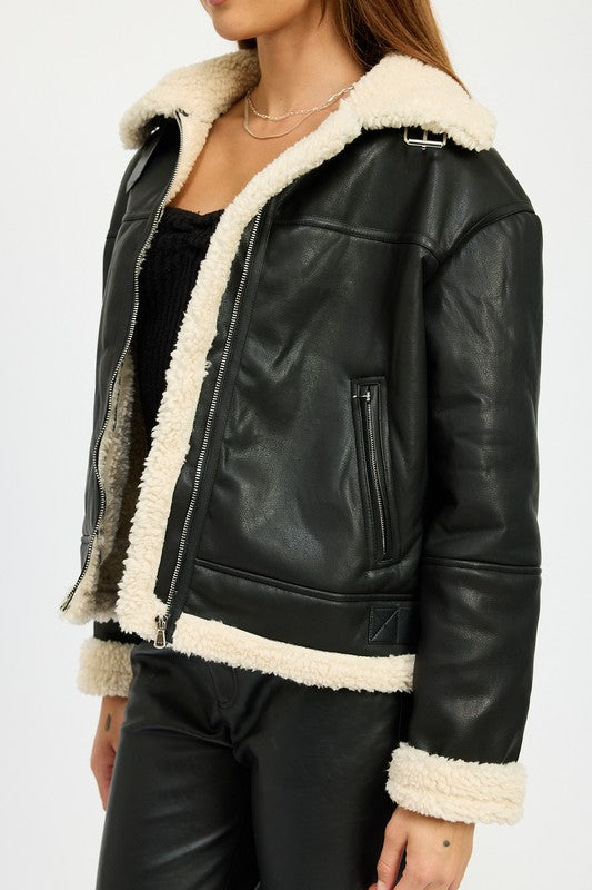 Shearling Moto Jacket